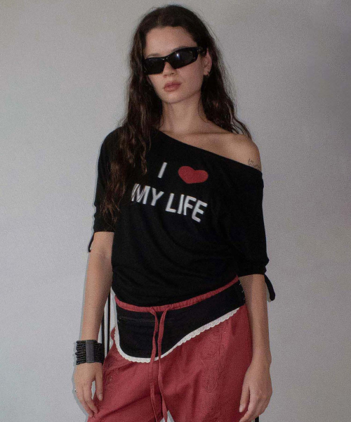Tie Sleeve Tee Black
