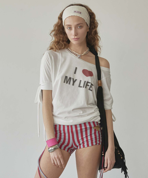 Tie Sleeve Tee Cream