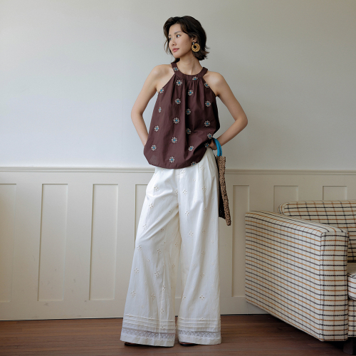 LS_Bohemian ethnic style wide pants