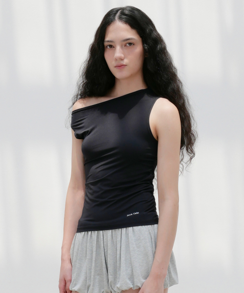 Drop Shoulder Twist Top - Black