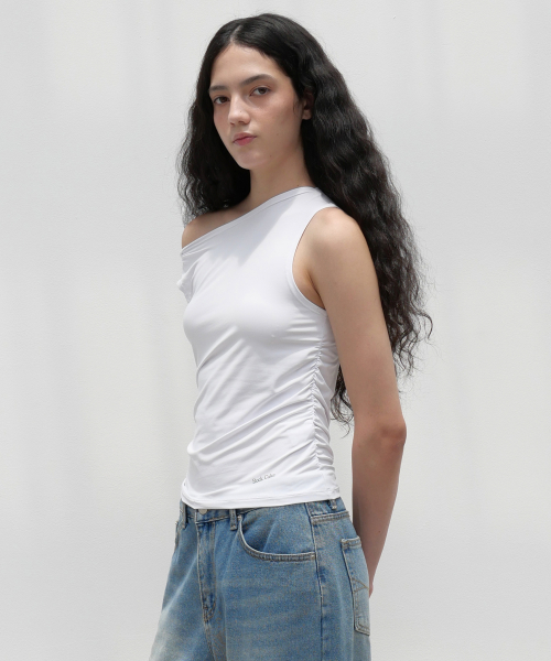 Drop Shoulder Twist Top - White