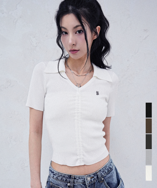 Vera Shirring Collar Knit - 5COL