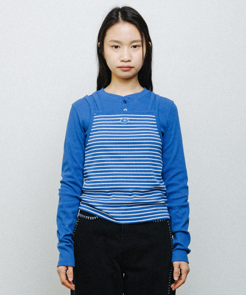 STRAP RIBBED SLEEVELESS blue