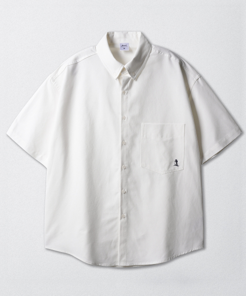 Slick BD Oxford Short Sleeved Shirt Ivory KJSS2638