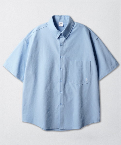 Slick BD Oxford Short Sleeved Shirt Skyblue KJSS2638