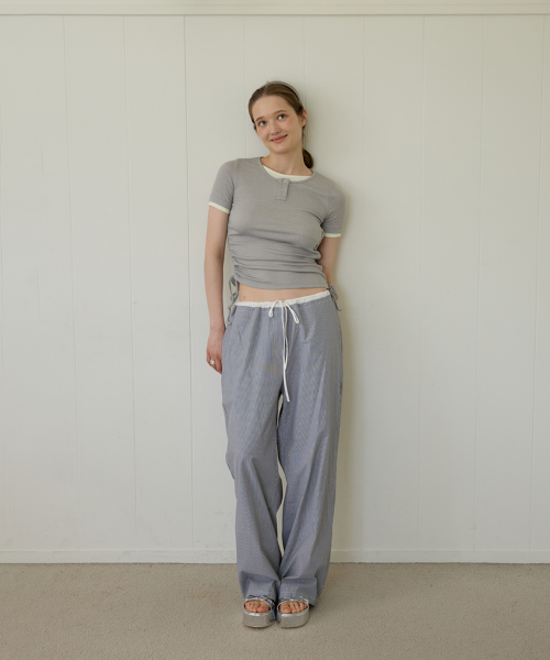 COZY STRIPE WIDE PANTS_BLACK