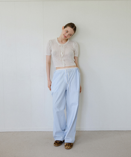COZY STRIPE WIDE PANTS_BLUE