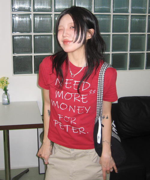 (W) MONEY T-SHIRT - RED