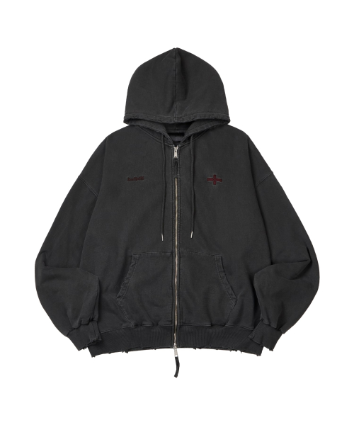 P. Crusades hood zip _ Dark gray