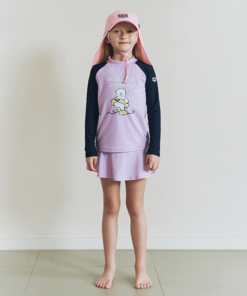 마리떼 키즈 MFG X ARENA ENFANT W RASH GUARD SET-UP purple pink