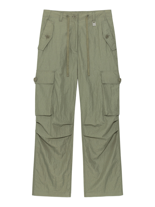 마뗑킴(MATIN KIM) STRING NYLON CARGO PANTS IN KHAKI - 사이즈