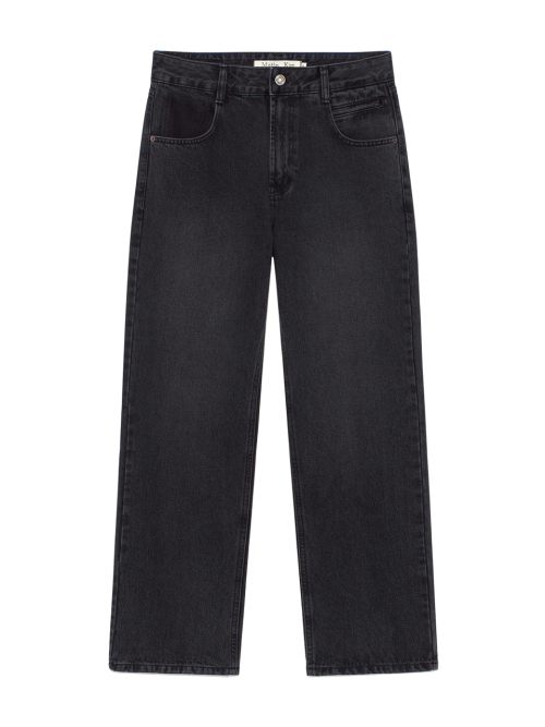 POCKET WASHED POINT DENIM PANTS IN BLACK