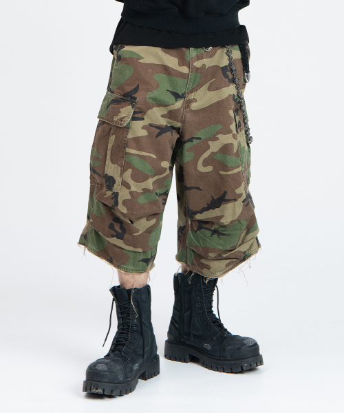 Stone washed cargo шорты (camo)
