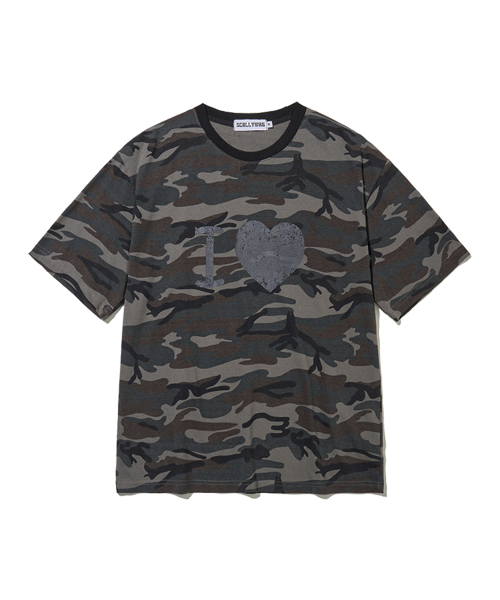 Кроп-футболка I Love [Camo]
