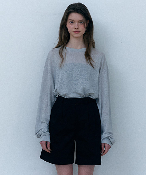 Кремовый лён sweatshirt серый