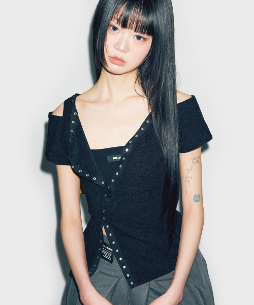 T19.00 snep point короткий-sleeved кардиган чёрный