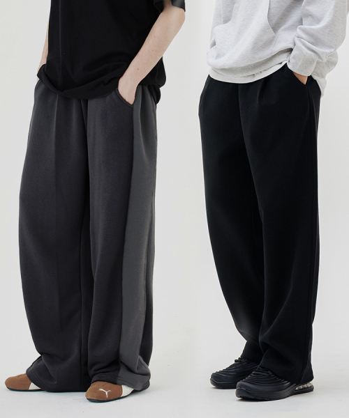 [SET] Свободные широкие брюки колор-блок 3 Color [ULZT_0201]