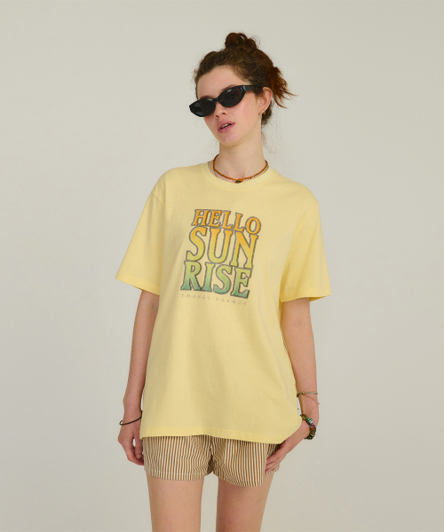 【HELLO SUNRISE】 Hello Sunrise Gradient Typo Tee /追跡付 Hello Sunrise(ハローサンライズ) Tシャツ・カットソー