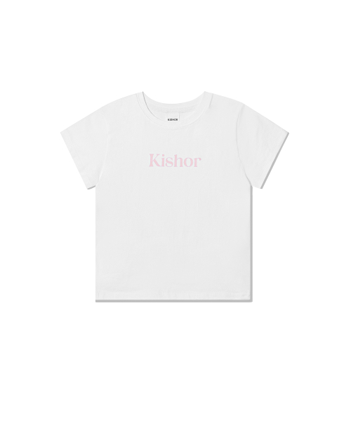 ＊韓国＊［KISHOR］kishor lettering crop T-shirts 3color S,M 키쇼르(KISHOR) Kishor 25ss Slant-Logo T-shirts (4 COLOR