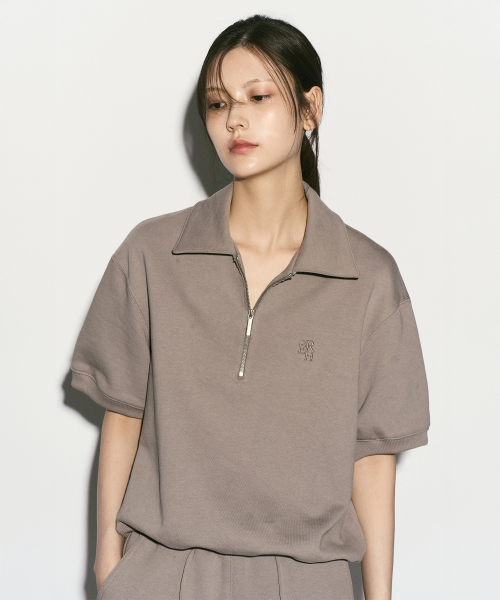 Половинный zip sweatshirt mocha