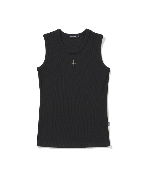 4 Symbol Ribbed Sleeveless - Black