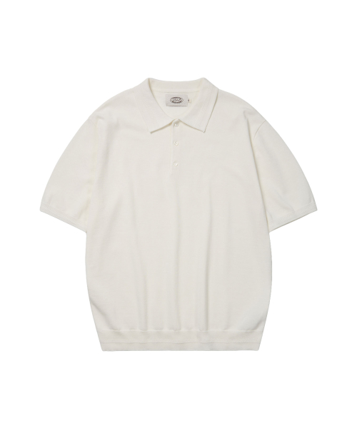 Essential polo половинный вязаный белый