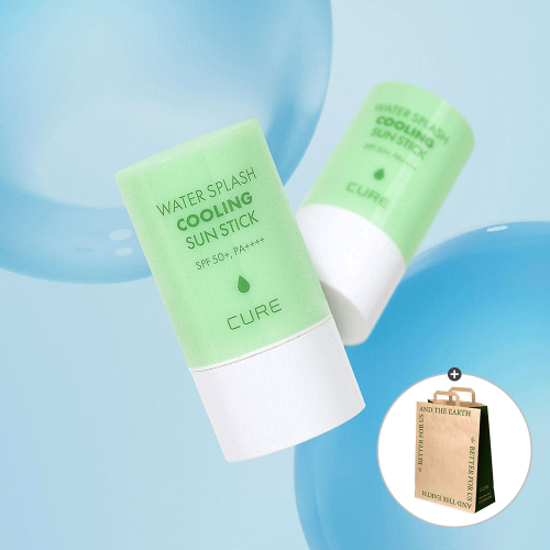 김정문알로에(kimjeongmoonaloe) 큐어 워터 스플래쉬 쿨링 연두 선스틱 23g (얼음자차) 2개