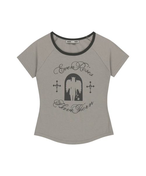 【NIIER NOR】BAD ANGEL SLIM TEE 니어노어(NIIER NOR) BAD ANGEL SLIM TEE_GREY - 사이즈 & 후기