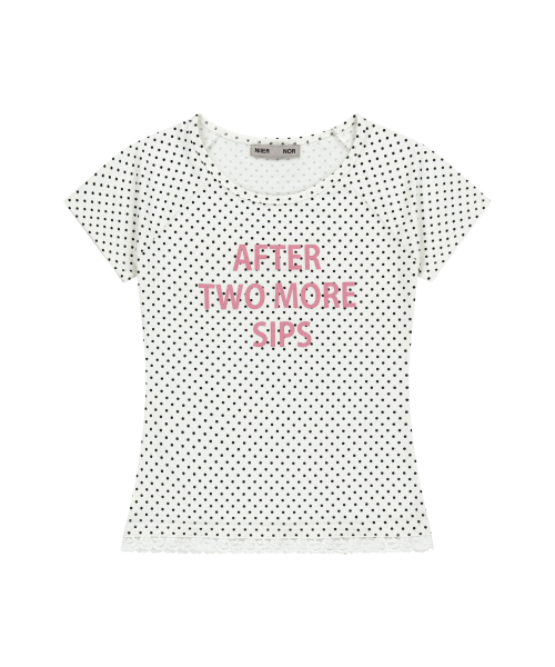 【NIIER NOR】DOT LETTERING SLIM TEE 니어노어 도트 레터링 슬림 티 화이트 | NIIER NOR | KREAM