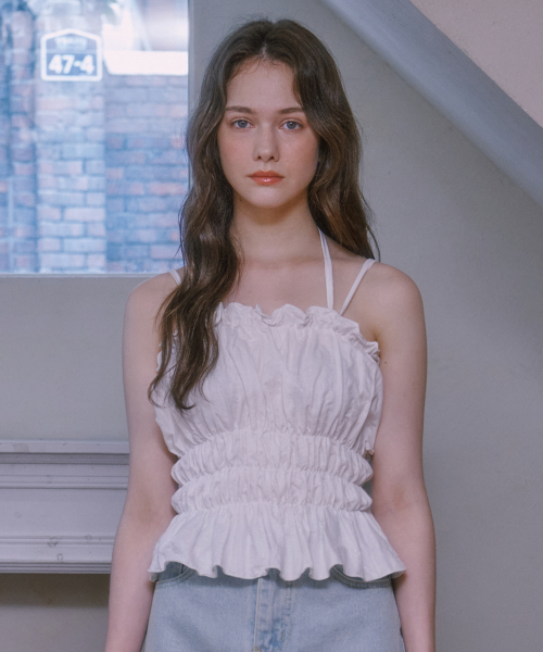 Shirring glitter bustier - белый