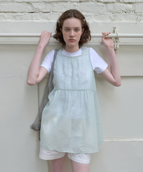 SHEER LACE ORGANZA DRESS_MINT