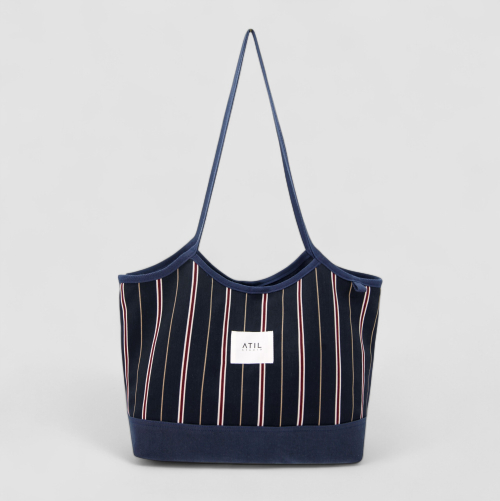 Marée Ligne Bag – Soft Tidal Stripe _ [Navy]