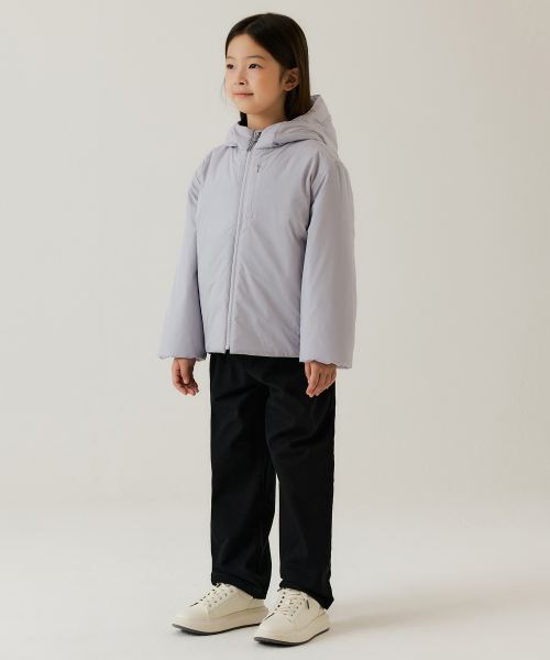 무신사 스탠다드 키즈() 후디드 올라운드 패딩 재킷 [라이트 그레이] 상품 이미지