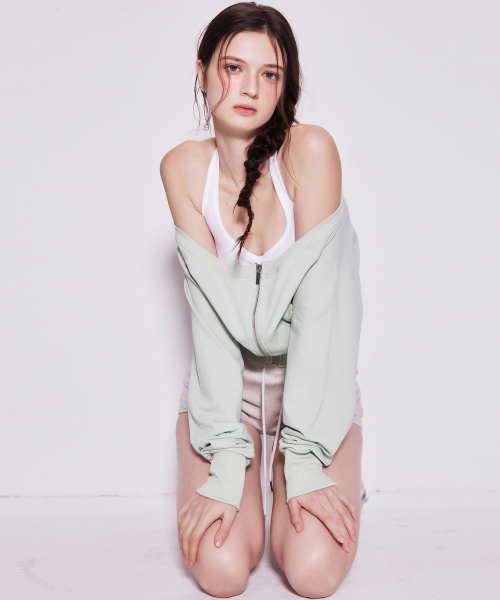 OFF SHOULDER ZIP UP