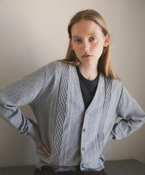 w. Homage V-neck Cardigan (Heather Gray)