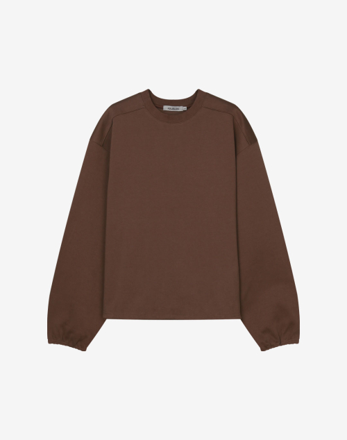 Бордюрный свитшот с круглым вырезом и шнуровкой, Brown