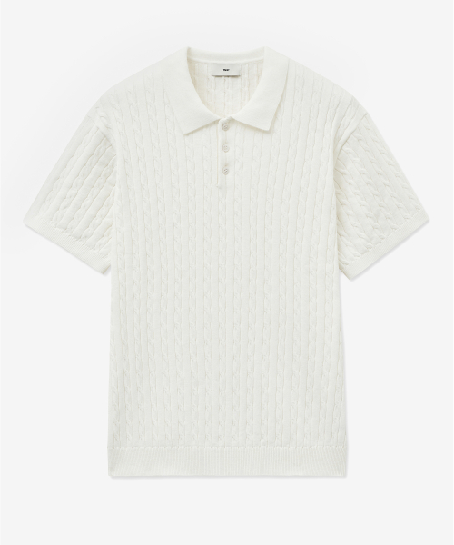Cable Polo Knit Top (Cream) TNSW5E206CR