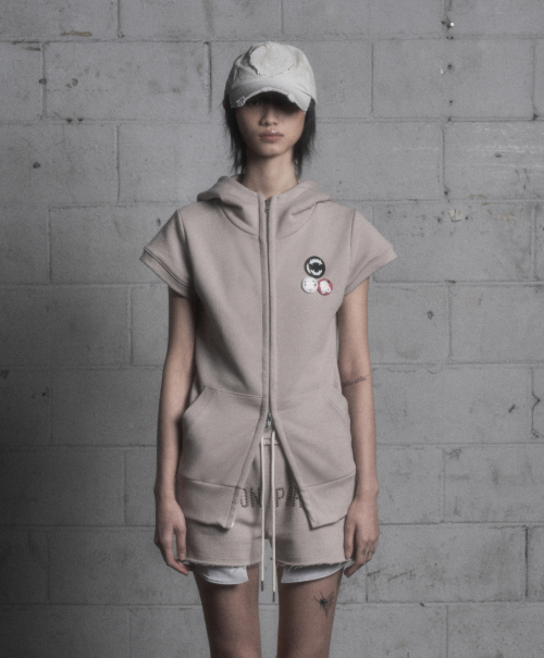 DEVIL HOODIE with PIN BUTTON SAND