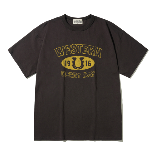 Western Derby Day Semi Over Fit T-Shirts(Vintage Charcoal))