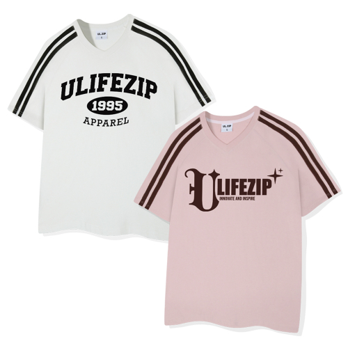 유라이프지(ULIFEZIP) 1995네임아치 트랙 브이넥 반팔티 4 Color [ULZV_9301] - 사이즈 & 후기 | 무신사