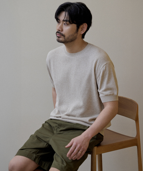 Плотный трикотажный топ с круглым вырезом Light Grey
