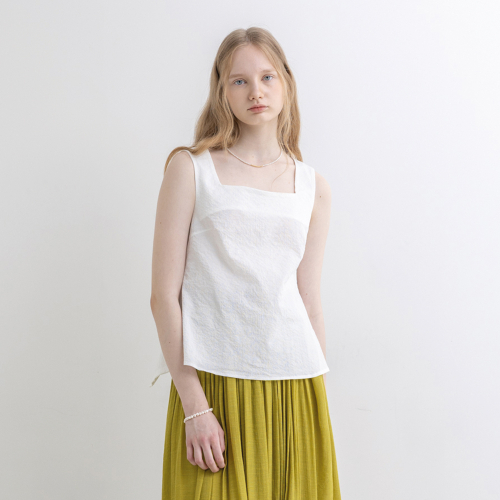 WD_Square neck blouse top_WHITE