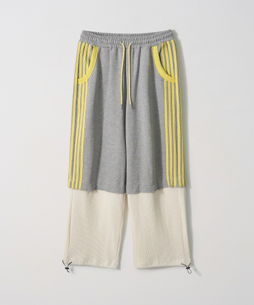Binding Layered Sweatpants (MELANGE GRAY)