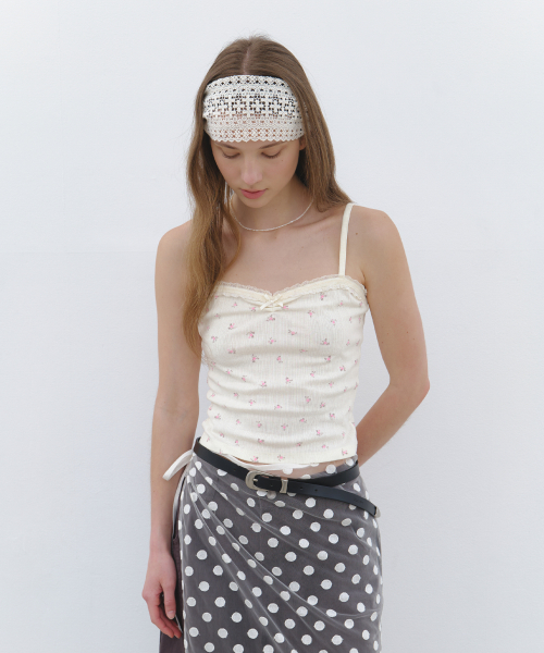 Flower Кружевная Sleeveless Top - cream
