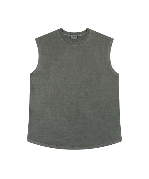 PIGMENT DYED ESSENTIAL SLEEVELESS (DARKGRAY)
