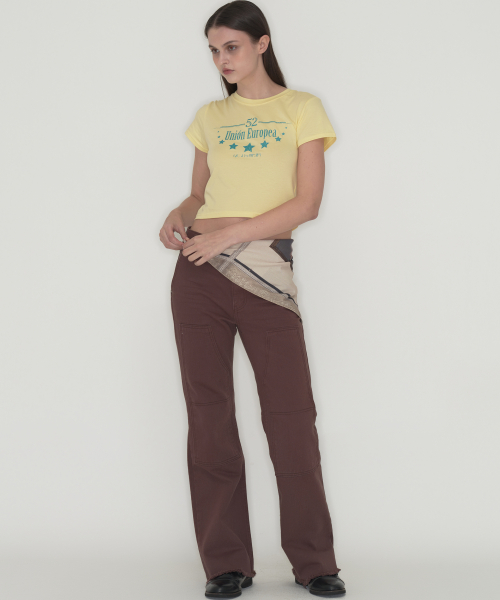Double knee pants - Brown