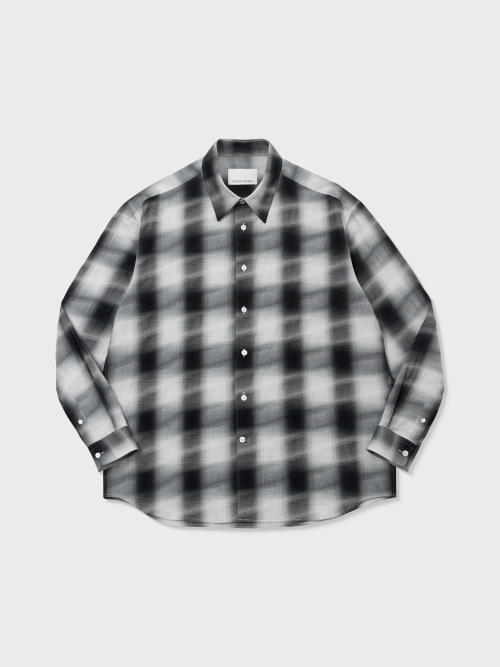 WAVE OMBRE CHECK COMFORT SHIRT (BLACK)