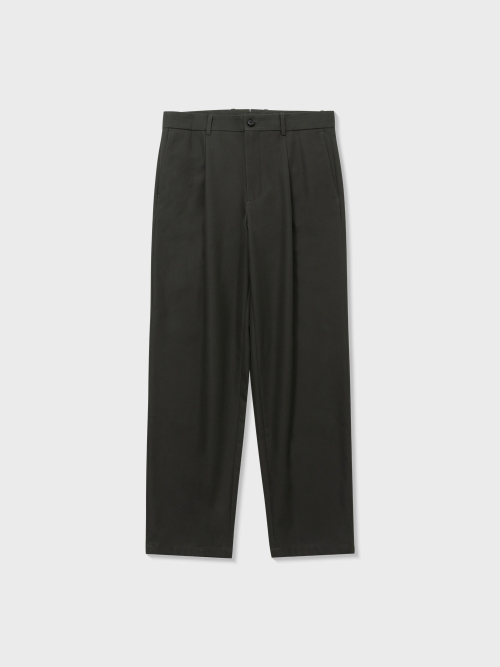 HIGH TWISTED COTTON PLEATED PANTS (CHARCOAL GREY)
