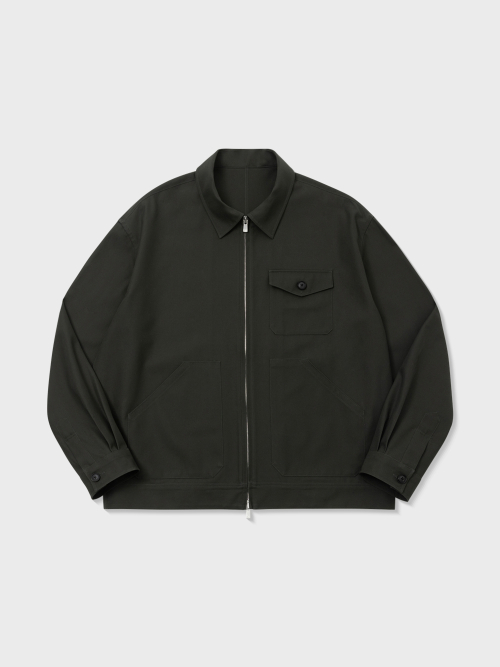 HIGH TWISTED COTTON BLOUSON (CHARCOAL GREY)