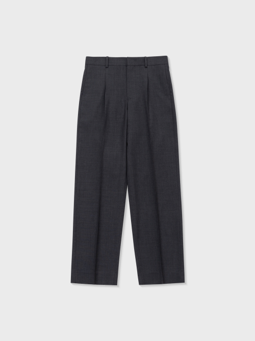 TROPICAL WOOL TAILORED PANTS (CHARCOAL GREY)
